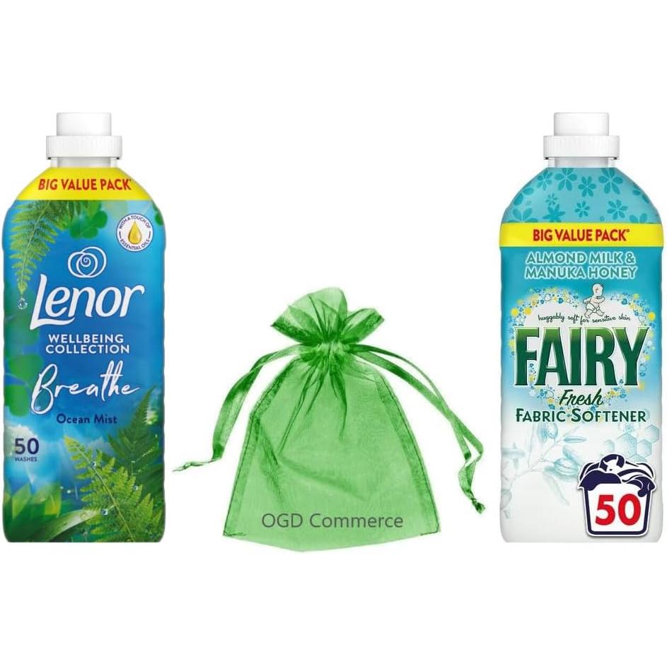 Fairy & Lenor Fabric Conditioner 50 Washes, 1.65L-Mix Scent