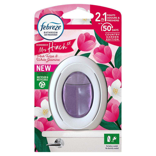 Febreze Bathroom Air Freshener, Small Spaces Refresher, 7.5ml,Pink Tulips & White Jasmine