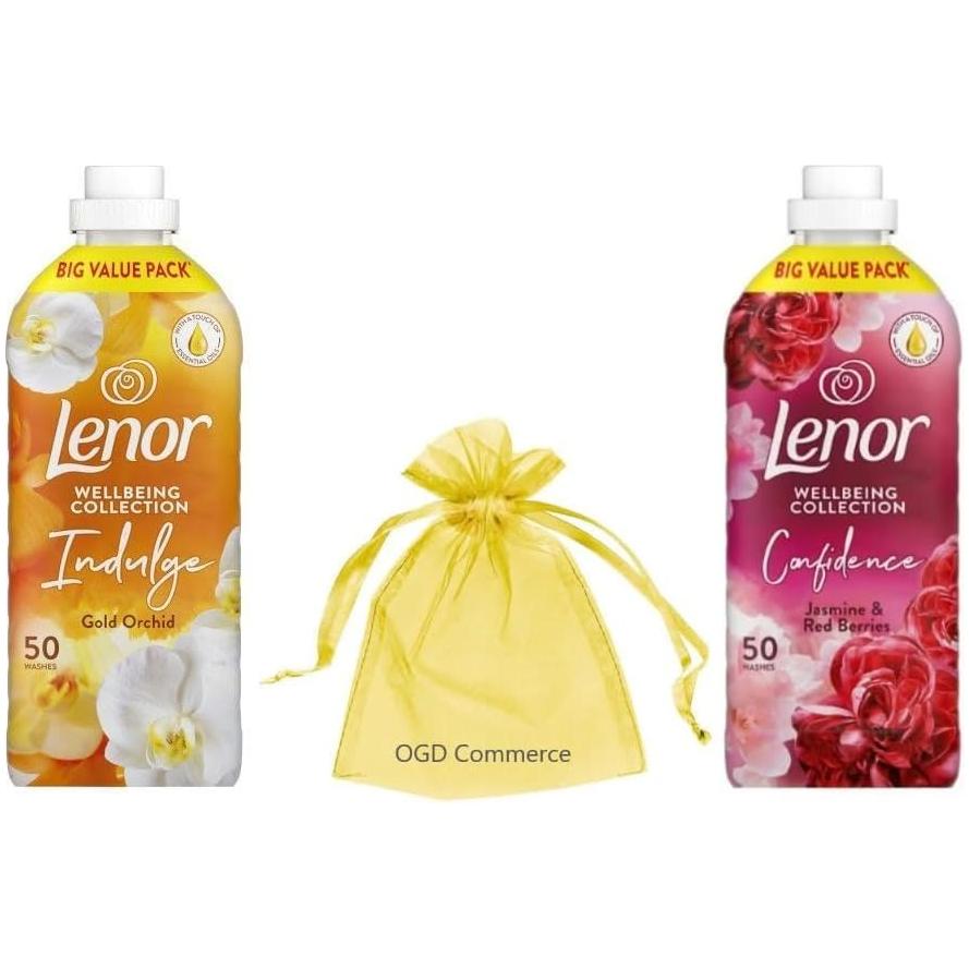 Lenor Fabric Conditioner 50 W,1.65L,Wellbeing Collection, Pack of 2  Mix Scent