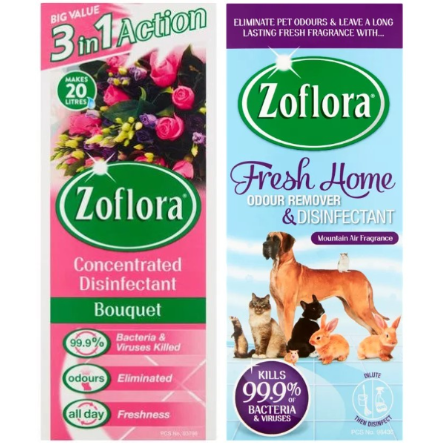 Zoflora Concentrated Multipurpose Disinfectant, Bouquet + Mountain Air Scent, 500ml, 2 Pack
