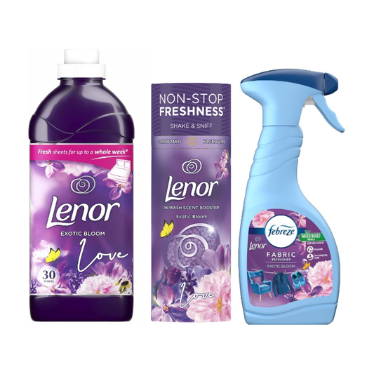 Lenor & Febreze Exotic Bloom Bundle Scent, Laundry Freshener and Refreshing Pack