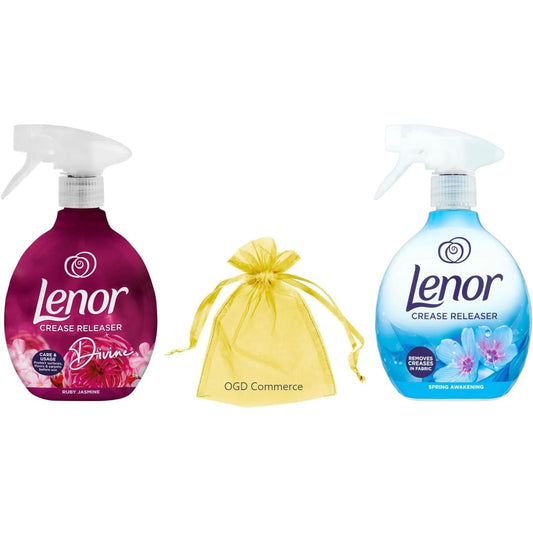 Lenor Crease Releaser Spray, Removes Creases in Fabric, 500ml, Pack of 2 Mix Scent