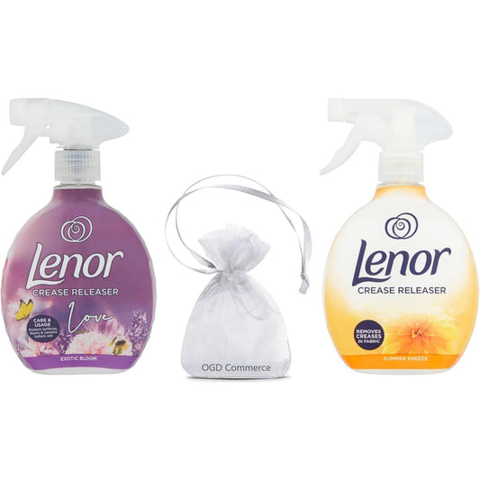 Lenor Crease Releaser Spray, Removes Creases in Fabric, 500ml, Pack of 2 Mix Scent