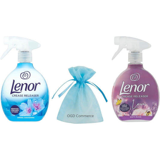 Lenor Crease Releaser Spray, Removes Creases in Fabric, 500ml, Pack of 2 Mix Scent