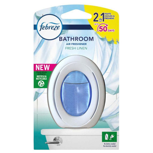 Febreze Bathroom Air Freshener, Small Spaces Refresher- Fresh Linen 7.5ml