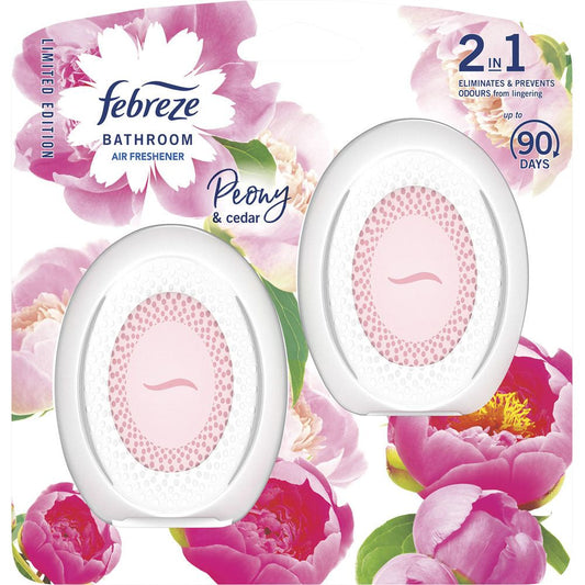 Febreze Bathroom Peony and Cedar Air Freshener Twin Pack 15ml