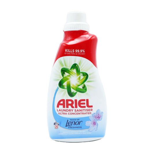Ariel Laundry Cleanser Sanitiser Ultra Concentrated with a Touch of Lenor Freshness, 25 Washes, 1L