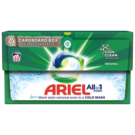 Ariel All in 1 Pods Laundry Washing Liquid Capsules Original 33 washes
