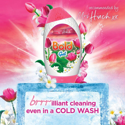 Bold & Lenor Laundry Washing Pack, Pink Tulips & White Jasmine Scent: Washing Gel & Scent Booster Beads