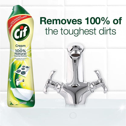 Cif Cleanboost Cream Cleaner for hard surfaces with no damage, 500ml, Lemon scent