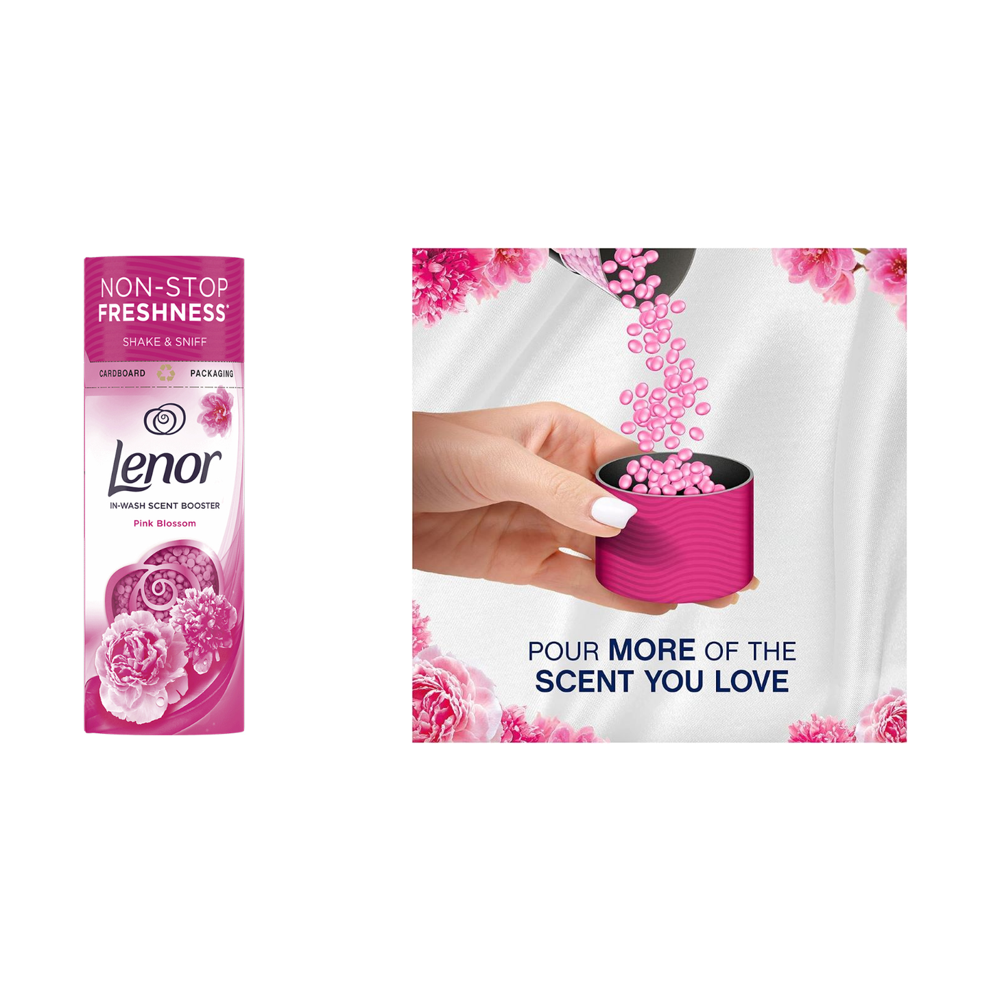 Bold & Lenor Laundry Washing Pack, Pink Blossom Bundle Scent : Washing Capsules & Outdoorable Fabric Conditioner & Scent Booster Beads