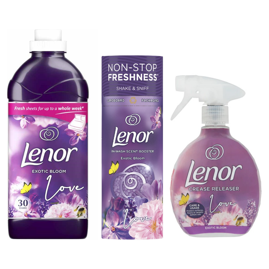 Lenor Exotic Bloom Bundle Scent, Laundry Freshener and Refreshing Pack