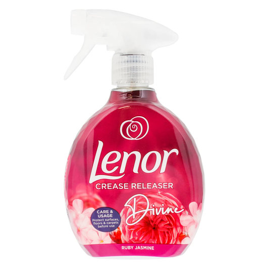 Lenor Crease Releaser Spray, Removes Creases in Fabric, 500ml, Devine Ruby Jasmine Scent