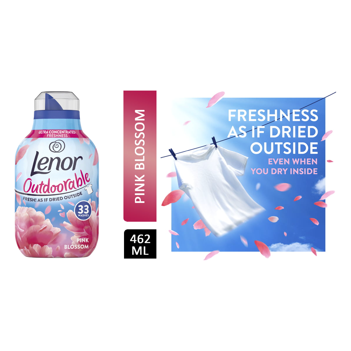 Bold & Lenor Laundry Washing Pack, Pink Blossom Bundle Scent : Washing Capsules & Outdoorable Fabric Conditioner & Scent Booster Beads