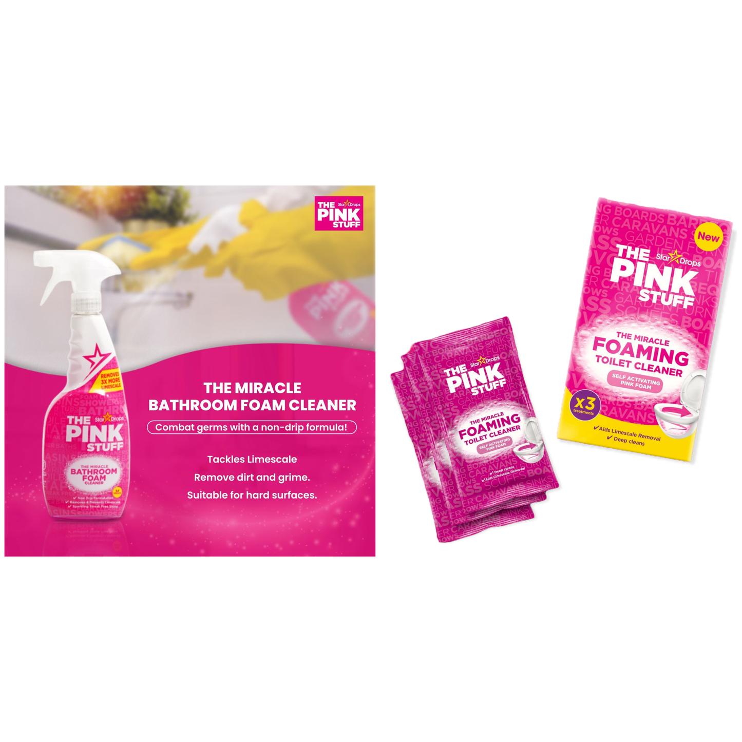 The Pink Stuff Household Cleaning Bundle, 7 pieces set