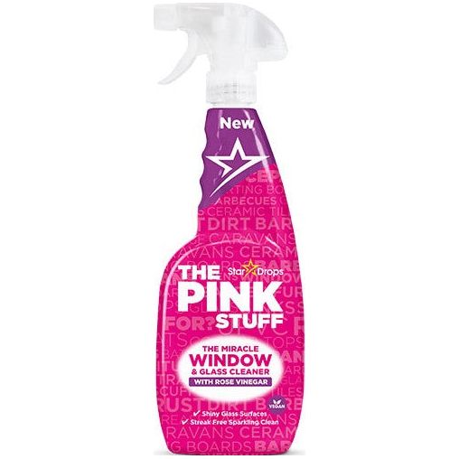 Stardrops The Pink Stuff, Miracle Window and Glass Cleaner Spray with Rose Vinegar, 750ml