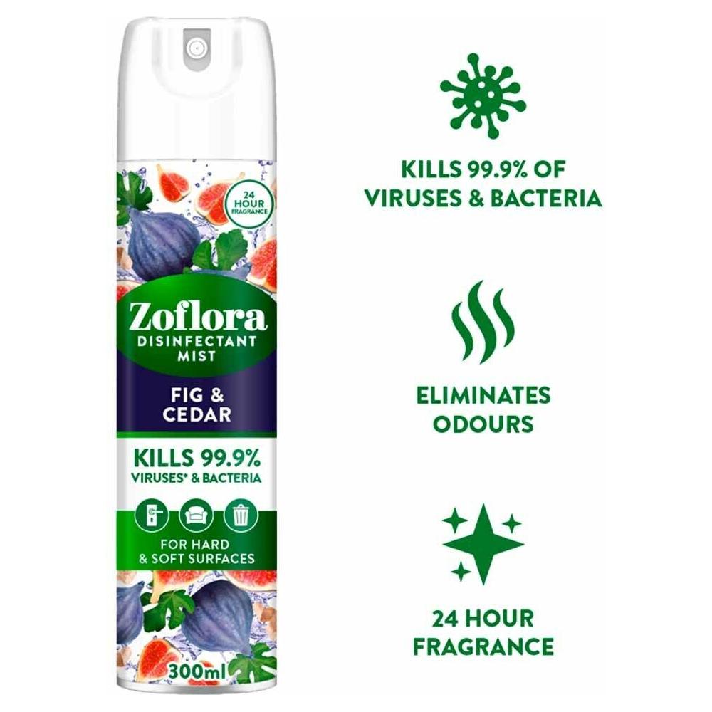 Zoflora Disinfectant Mist Air Spray, Fig & Cedar Scent, 300ml
