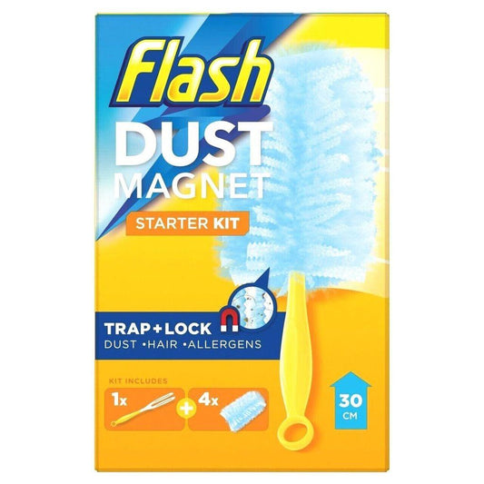 FLASH Dust Magnet Duster STARTER KIT 1 HANDLE & 4 REFILLS