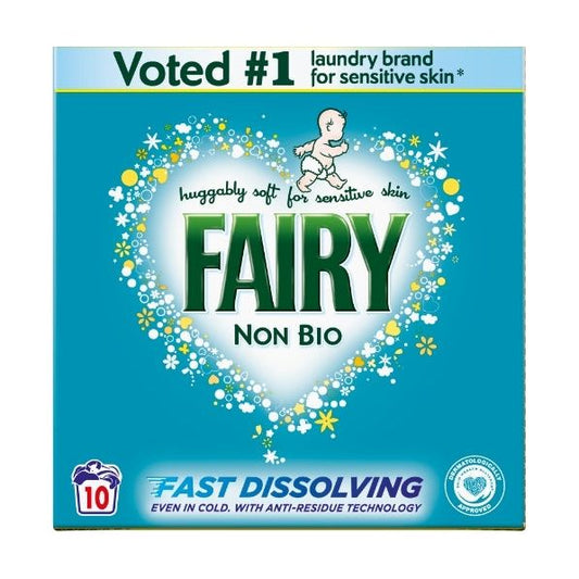 Fairy Non Bio Washing Powder, 10 Washes, Huggably Soft for Sensitive Skin, 650gr