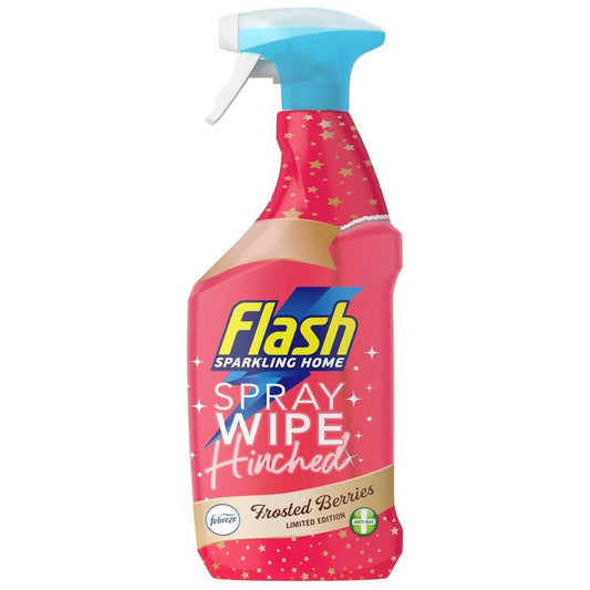 Flash Sparkling Home Wipe Hinched Multi-Surface Cleaning Spray, 800ml, Frosted Berries Scent