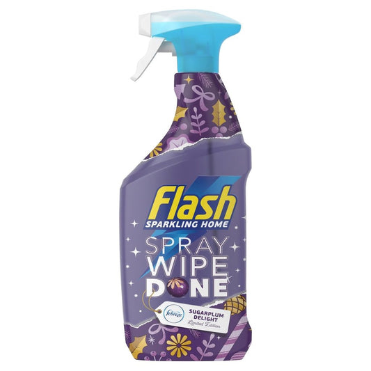 Flash Sparkling Home Wipe Done Cleaner Spray, Sugarplum Delight Scent, 800ml