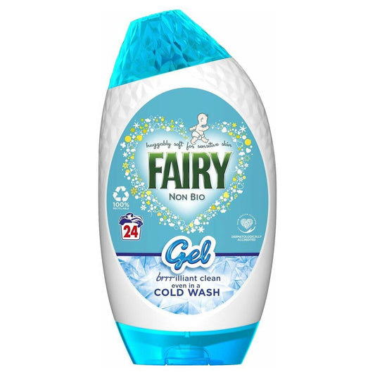 Fairy Non Bio Laundry Washing Gel, 24 Washes, Huggably Soft for Sensitive Skin, 840ml