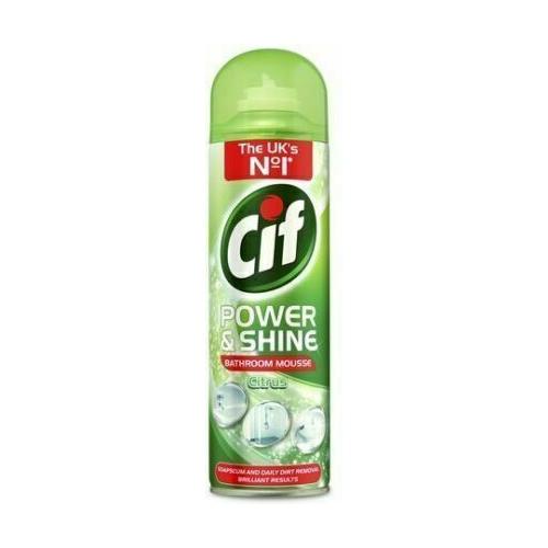 Cif Power & Shine Bathroom Mousse Cleaner Spray, 500ml, Citrus Scent