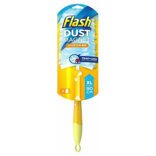 Flash Duster Dust Magnet Starter Kit Extandable Handle With 2 Refills - 90cm
