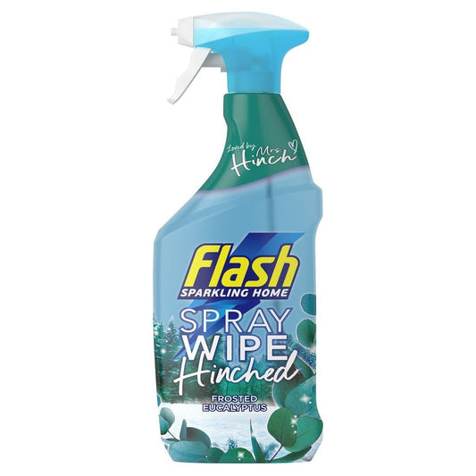 Flash Sparkling Home Wipe Hinched Multi-Surface Cleaning Spray, 800ml, Frosted Eucalyptus Scent