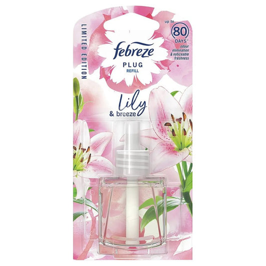 Febreze Ambi Pur Plug, Air Freshener Plug-in Refill Only, 20ml, Lily & Breeze Scent