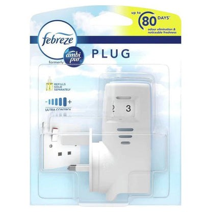 Febreze Ambi Pur Plug Air Freshener Plug-in Unit Case & Plug in Refill, Cotton Fresh Scent