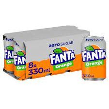 8 x Fanta Zero Orange-330ml.