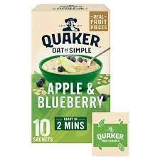 Quaker Oat So Simple Apple & Blueberry Porridge Sachets 10x36g