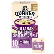 Quaker Oat So Simple Sultana & Raisin Porridge Sachets 10x38.5g
