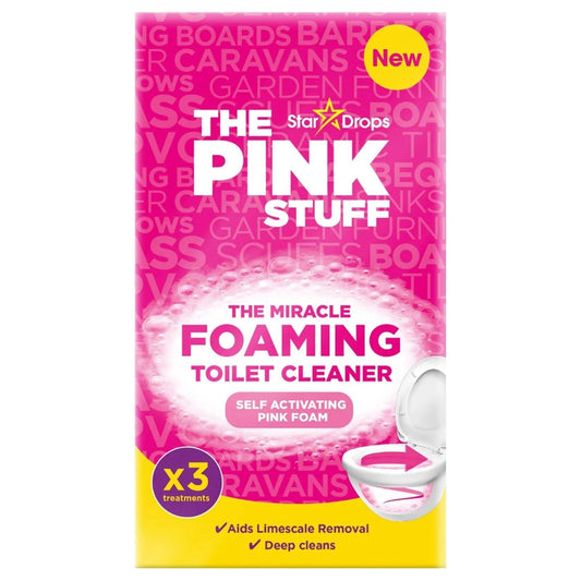 The Pink Stuff, The Miracle Foaming Toilet Cleaner (1pk contains 3 x 100g sachets), Self Activating Pink Foam