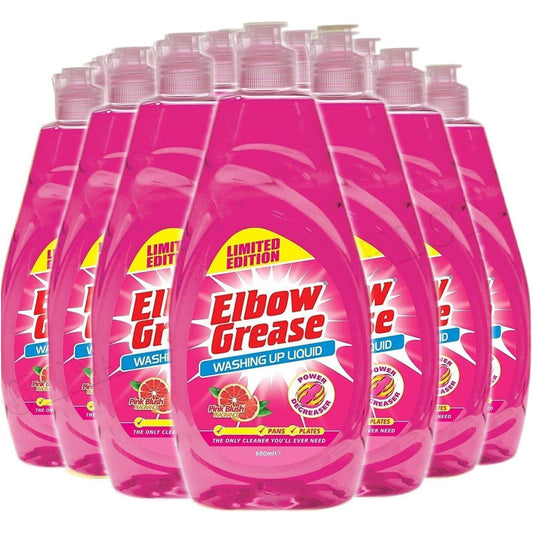 12 x Elbow Grease Washing Up Liquid Pink Blush 600ml.