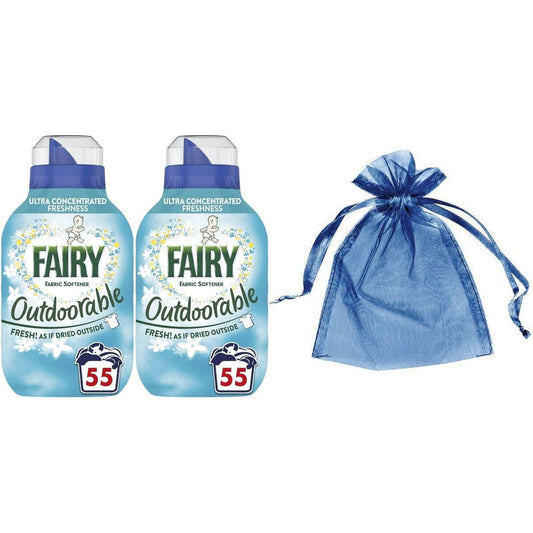 2 x Fairy Outdoorable Non Bio FabricforSensitive Skin,770ml,55W+Organza Bag