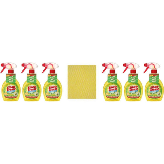 6 x Elbow Grease Washing Up Spray - Lemon Fresh 500ml+Cleaning cloth