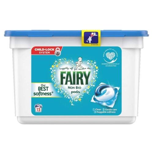 Fairy Non Bio Washing Liquid Laundry Detergent, 15 Pods