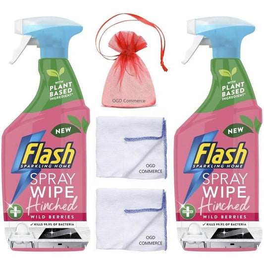 Flash Wipe Done Spray Wild Berries 800ml+Cleaning Cloth