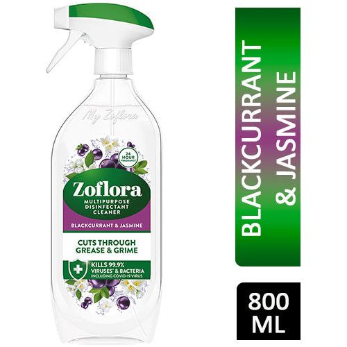 Zoflora Multipurpose Disinfectant Cleaner Spray, Blackcurrant & Jasmine Scent, 800ml